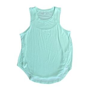 XERSION Mint Green Striped Sleeveless Scoop Neck Tank Top Women’s Size Large